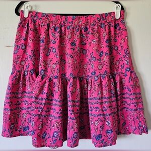 Lane Bryant Vibrant Pink Floral A-Line Skirt